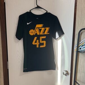 Nike Black T-Shirt with Gold Jazz Logo